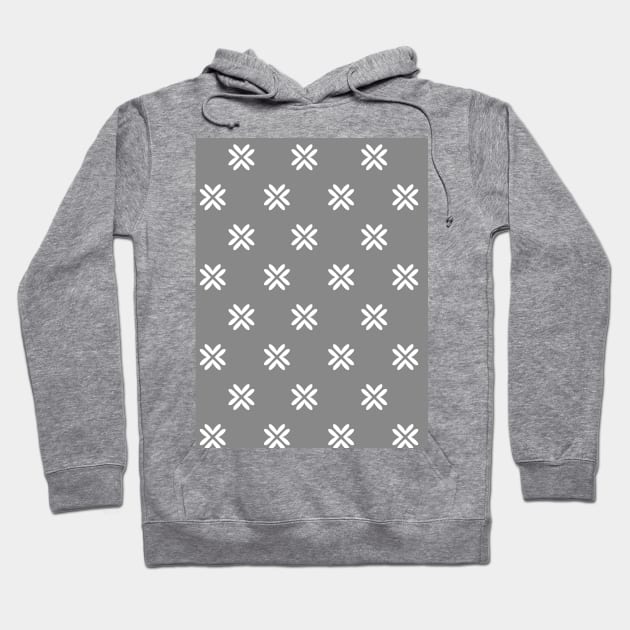 Minimal Cross Pattern Grey Hoodie by oknoki